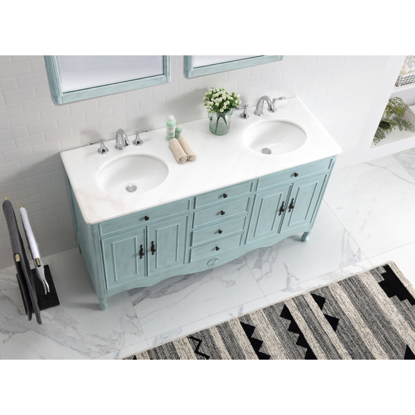 One Allium Way® Genevieve 60'' Freestanding Double Bathroom Vanity